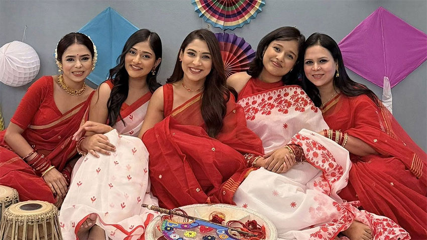 ঘরোয়া আয়োজনে মেহজাবীনের বৈশাখ